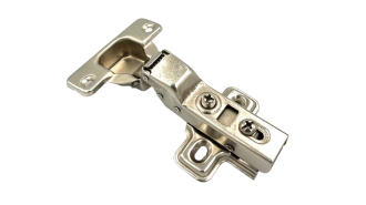  - Петля с доводчиком полунакладная, 105гр, без рег.эксц., планка, шуруп, H=0, Clip On, никель, UN