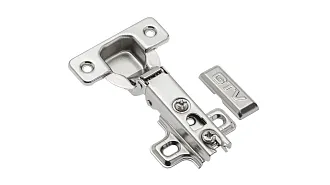  - Петля PUSH с обратной пружиной накладная, 105гр, без рег.эксц., планка, шуруп, H=0, SLIDE-ON GTV